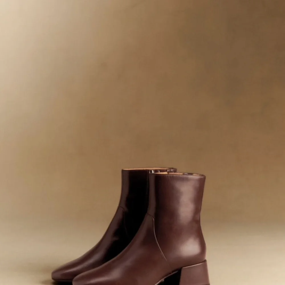 Pre Owned Womens Sezane PAULETTE LOW BOOTS Chocolate size US 7 - Picture 16 of 16